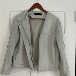 Zara Women's Light Gray faux suede jacket